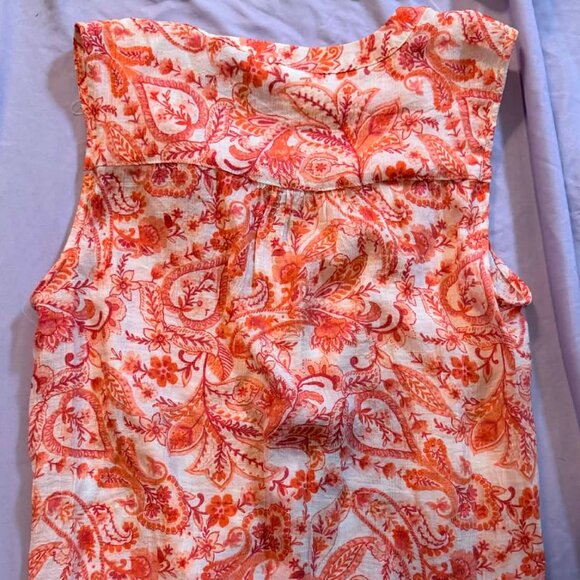 TWO Mixed Brands Sleeveless Blouse Tops SIZE SMALL (1 Cream floral & 1 Red/wht) - Picture 11 of 14